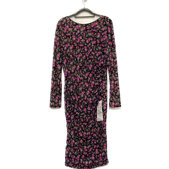 Dress the Population Mona Floral Long Sleeve Midi Dress Size XL NWOT - Picture 4 of 17